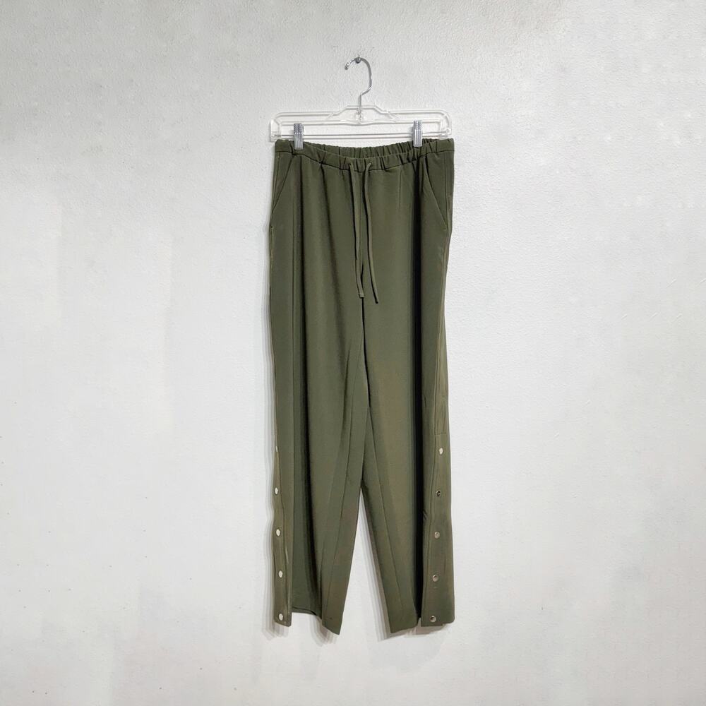 Athleta Olive Green Snap Side Drawstring Pants Sz XS - Picture 2 of 11